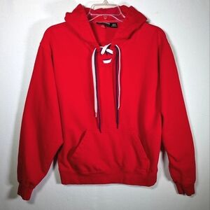Pennant Hoodie Sweatshirt with Laces XS